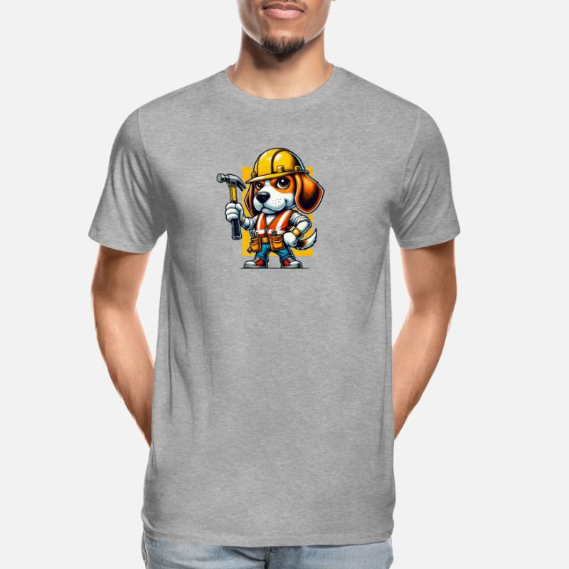 Beagle construction worker Men's Premium Organic T-Shirt