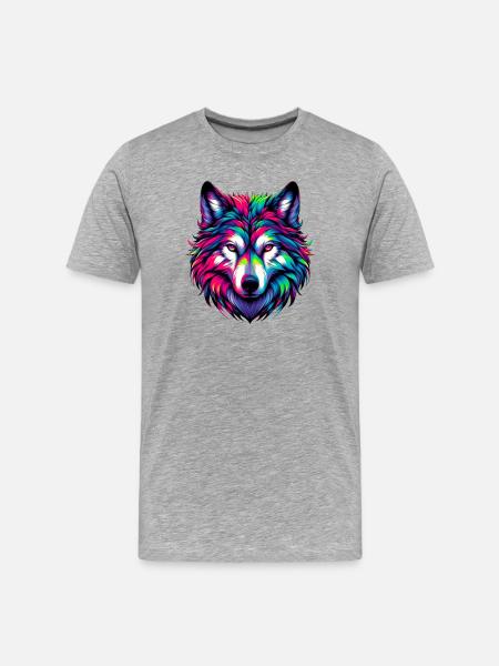 Wolf - Men's Premium Organic T-Shirt - heather grey