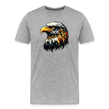 Eagle - Men's Premium Organic T-Shirt - heather grey - Front - Damien (186cm)