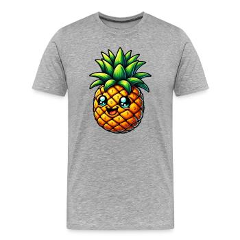Ananas - T-shirt bio Premium Homme - gris chiné - Devant - Damien (186cm)