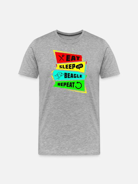 Eat Sleep Beagle Repeat - Men's Premium Organic T-Shirt - heather grey