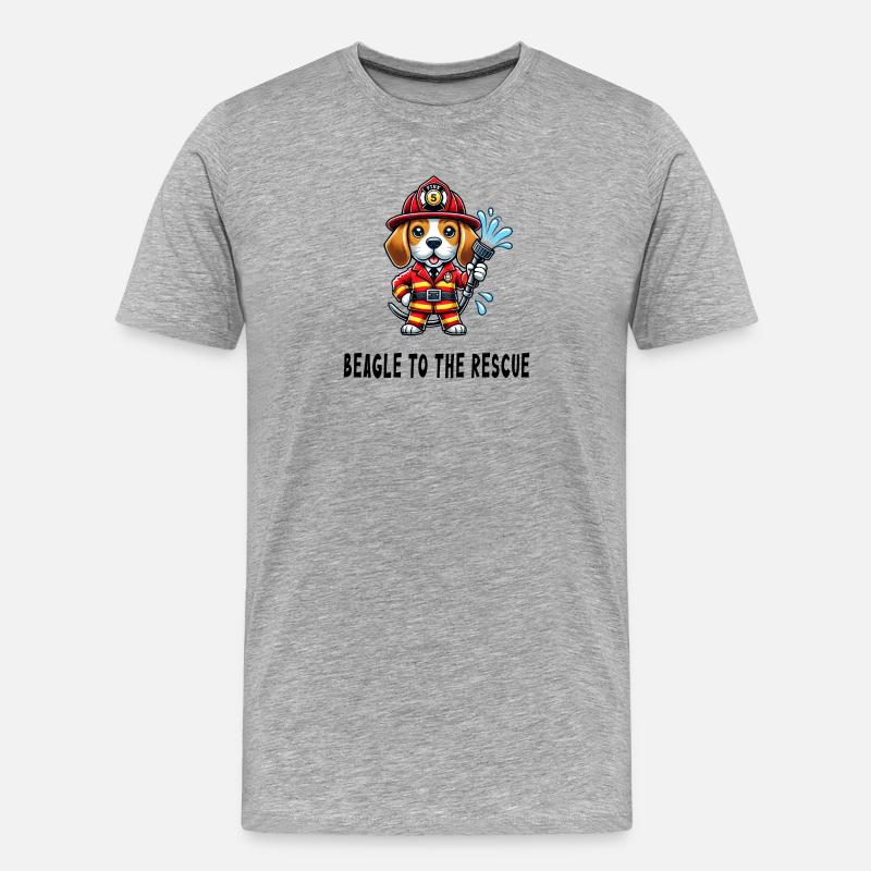 Beagle zur Rettung - Männer Premium Bio T-Shirt - Grau meliert