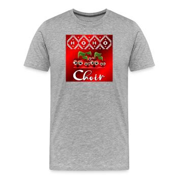 Funny Christmas Choir Cherries - Men's Premium Organic T-Shirt - heather grey - Front - Damien (186cm)