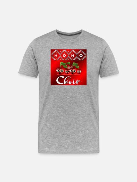 Funny Christmas Choir Cherries - Men's Premium Organic T-Shirt - heather grey