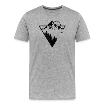 Nature Geometry - Men's Premium Organic T-Shirt - heather grey - Front - Damien (186cm)
