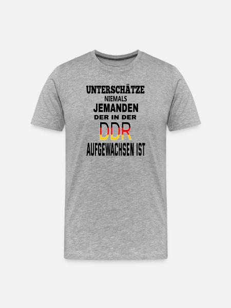 DDR Flag Design auf Kleidung - Männer Premium Bio T-Shirt - Grau meliert