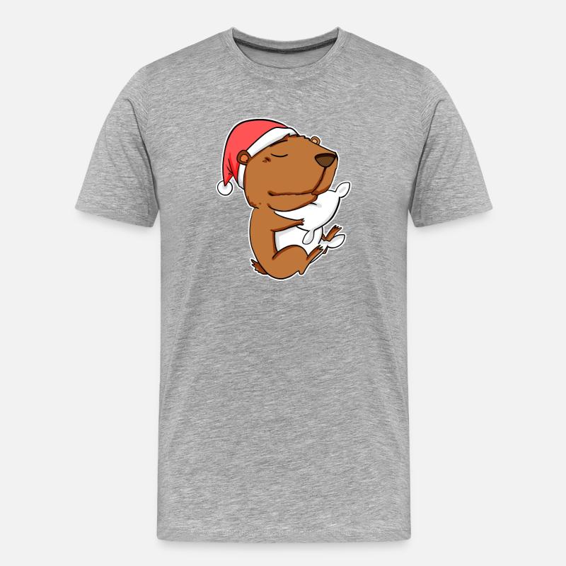 Capybara Wasserschwein Geschenk - Männer Premium Bio T-Shirt - Grau meliert
