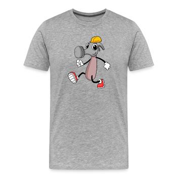Marteau motif artisan marteau de serrurier - T-shirt bio Premium Homme - gris chiné - Devant - Damien (186cm)