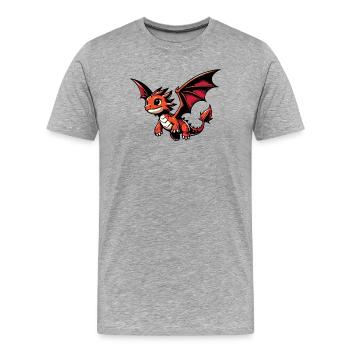 Dragon - Men's Premium Organic T-Shirt - heather grey - Front - Damien (186cm)