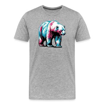 Ours blanc - T-shirt bio Premium Homme - gris chiné - Devant - Damien (186cm)