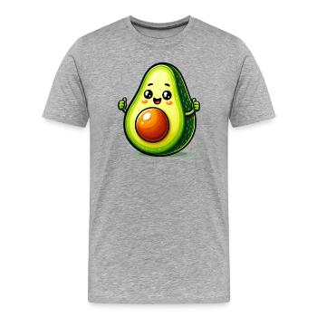 Avocado - Männer Premium Bio T-Shirt - Grau meliert - Vorne - Damien (186cm)