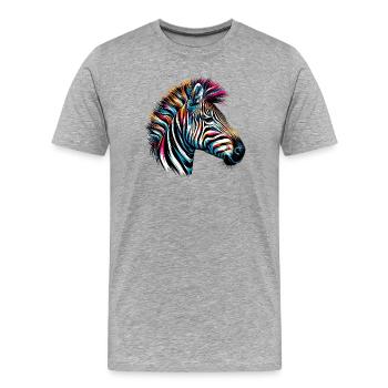 Zèbre - T-shirt bio Premium Homme - gris chiné - Devant - Damien (186cm)