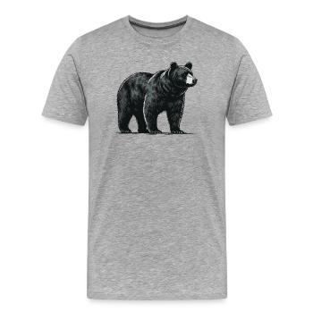 Black bear - Men's Premium Organic T-Shirt - heather grey - Front - Damien (186cm)