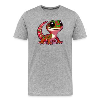Gecko - Men's Premium Organic T-Shirt - heather grey - Front - Damien (186cm)