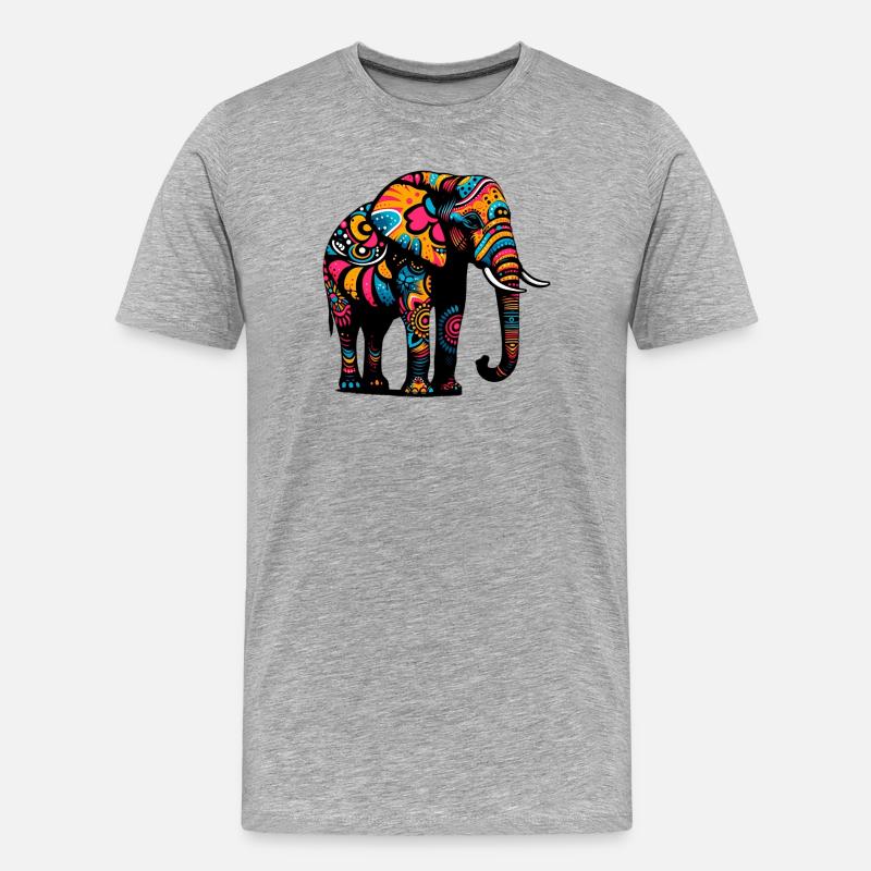 Elefant - Männer Premium Bio T-Shirt - Grau meliert