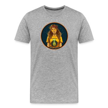 alien industries space cadet - Men's Premium Organic T-Shirt - heather grey - Front - Damien (186cm)