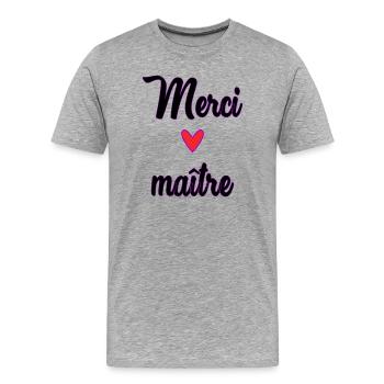 MASTER. MASTER. THANK YOU. THANK YOU, MASTER. MASTER - Men's Premium Organic T-Shirt - heather grey - Front - Damien (186cm)