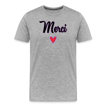 MASTER. MASTER. THANK YOU. THANK YOU, MASTER. MASTER - Men's Premium Organic T-Shirt - heather grey - Front - Damien (186cm)