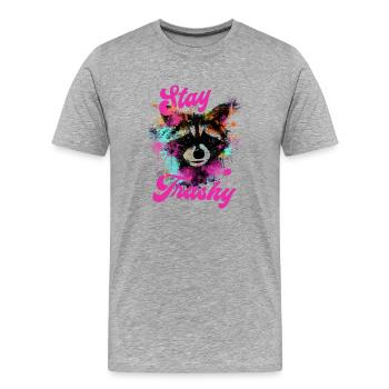 Restez trash - T-shirt bio Premium Homme - gris chiné - Devant - Damien (186cm)