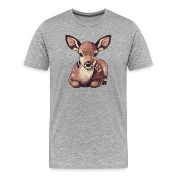 Roe deer - Men's Premium Organic T-Shirt - heather grey - Front - Damien (186cm)