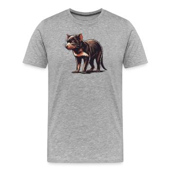 Diable de Tasmanie - T-shirt bio Premium Homme - gris chiné - Devant - Damien (186cm)