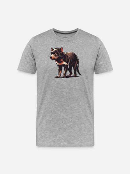 Tasmanian devil - Men's Premium Organic T-Shirt - heather grey