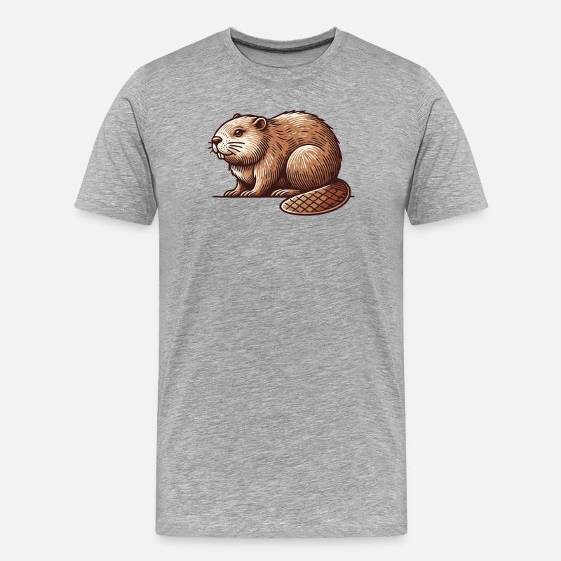 Biber - Männer Premium Bio T-Shirt - Grau meliert
