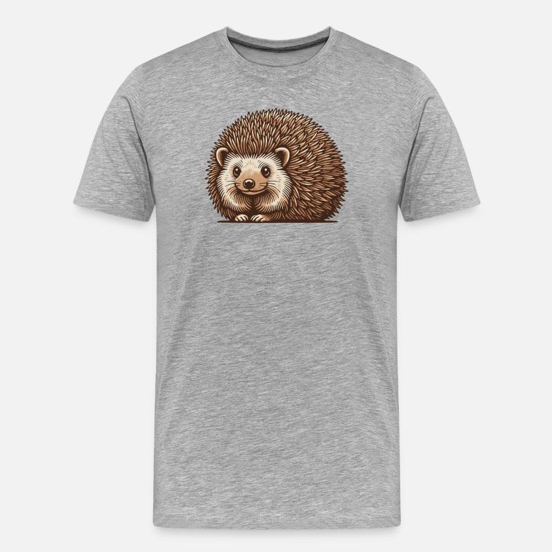 Igel - Männer Premium Bio T-Shirt - Grau meliert
