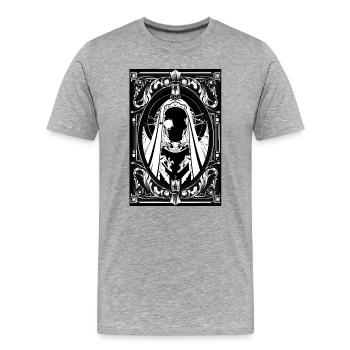 Saint Robot Art Nouveau - T-shirt bio Premium Homme - gris chiné - Devant - Damien (186cm)
