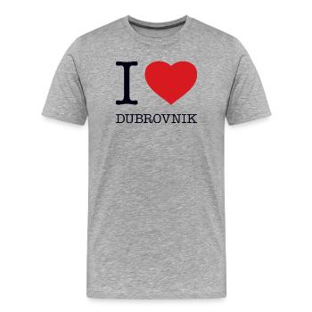 I LOVE DUBROVNIK - Männer Premium Bio T-Shirt - Grau meliert - Vorne - Damien (186cm)