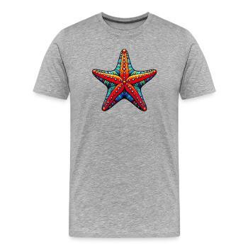 Étoile de mer - T-shirt bio Premium Homme - gris chiné - Devant - Damien (186cm)
