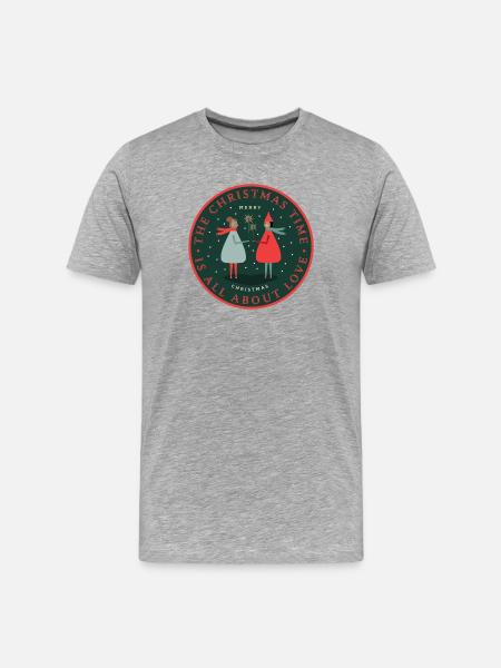 Christmas Duet: Love Sparks - Men's Premium Organic T-Shirt - heather grey