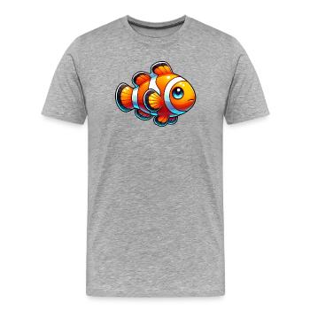 Clownfisch - Männer Premium Bio T-Shirt - Grau meliert - Vorne - Damien (186cm)