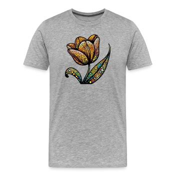 Tulipe - T-shirt bio Premium Homme - gris chiné - Devant - Damien (186cm)