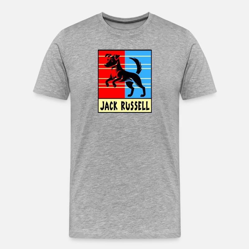 Jack Russell Terrier Hunde Design - Männer Premium Bio T-Shirt - Grau meliert