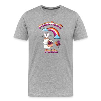 purrfect pride - Men's Premium Organic T-Shirt - heather grey - Front - Damien (186cm)