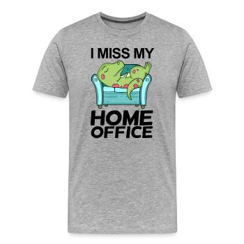 Home Office - Männer Premium Bio T-Shirt - Grau meliert - Vorne - Damien (186cm)