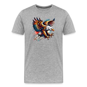 Eagle - Men's Premium Organic T-Shirt - heather grey - Front - Damien (186cm)