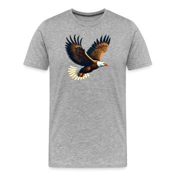 Eagle - Men's Premium Organic T-Shirt - heather grey - Front - Damien (186cm)