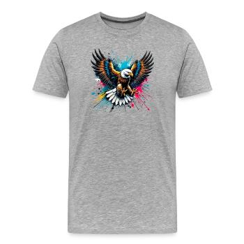 Eagle - Men's Premium Organic T-Shirt - heather grey - Front - Damien (186cm)