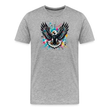 Eagle - Men's Premium Organic T-Shirt - heather grey - Front - Damien (186cm)