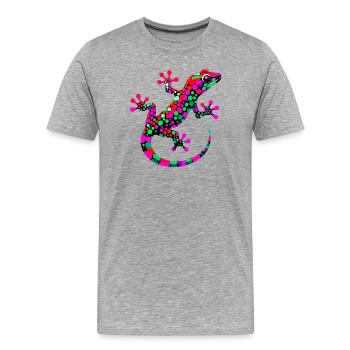Gecko - T-shirt bio Premium Homme - gris chiné - Devant - Damien (186cm)
