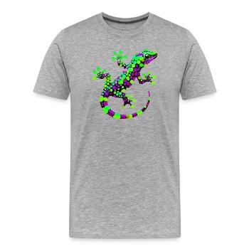 Gecko - T-shirt bio Premium Homme - gris chiné - Devant - Damien (186cm)