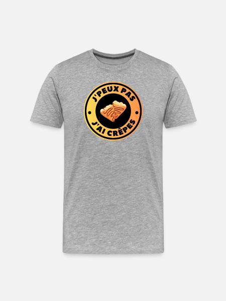 J'peux Pas J'ai Crêpes - T-shirt bio Premium Homme - gris chiné
