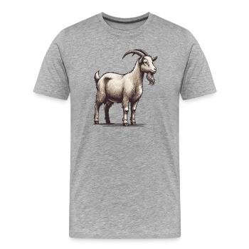 Ziege - Männer Premium Bio T-Shirt - Grau meliert - Vorne - Damien (186cm)