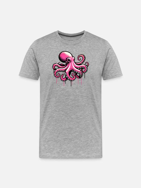 Pieuvre - T-shirt bio Premium Homme - gris chiné