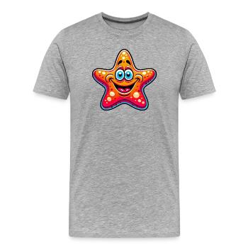 Étoile de mer - T-shirt bio Premium Homme - gris chiné - Devant - Damien (186cm)