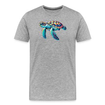 Tortue - T-shirt bio Premium Homme - gris chiné - Devant - Damien (186cm)