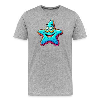 Étoile de mer - T-shirt bio Premium Homme - gris chiné - Devant - Damien (186cm)