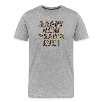 HAPPY NEW YEARS EVE WISHES LEOPARD - Men's Premium Organic T-Shirt - heather grey - Front - Damien (186cm)